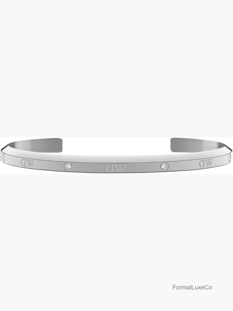 Classic Lumine Bangle Bracelet - Crystals, Stainless Steel, Adjustable,